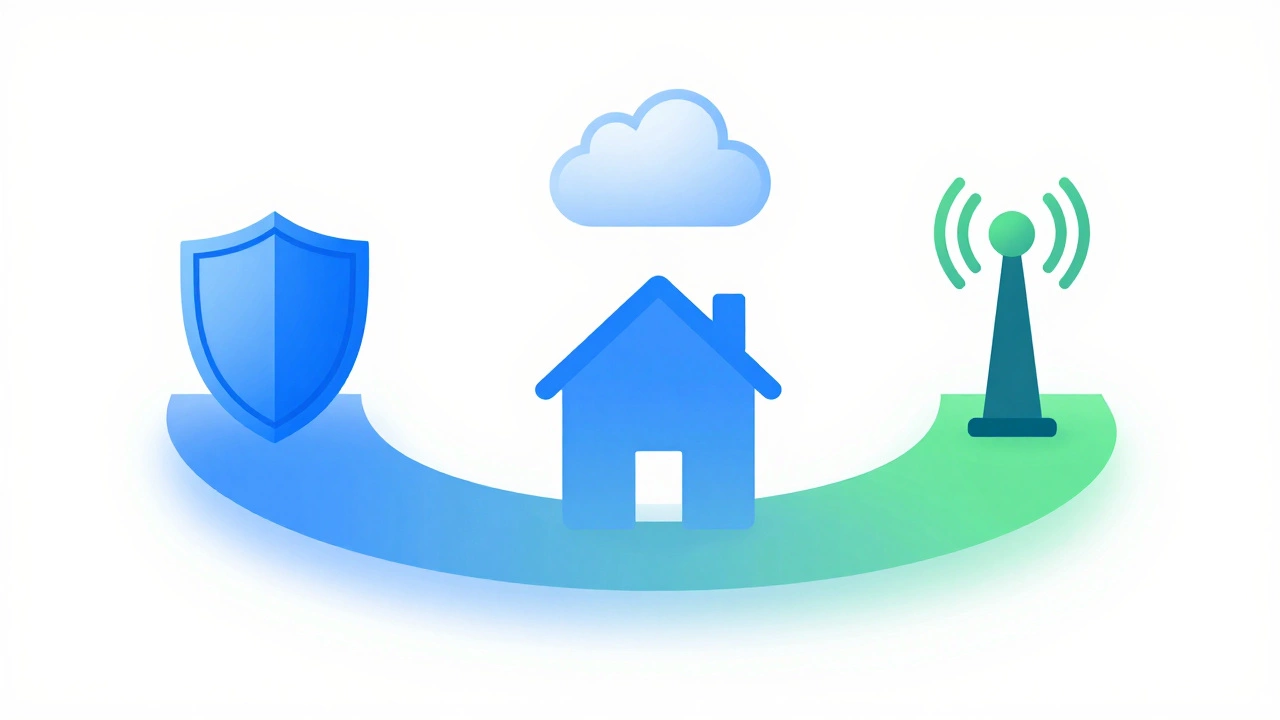 Conceptual graphic showing flexible security plan options
