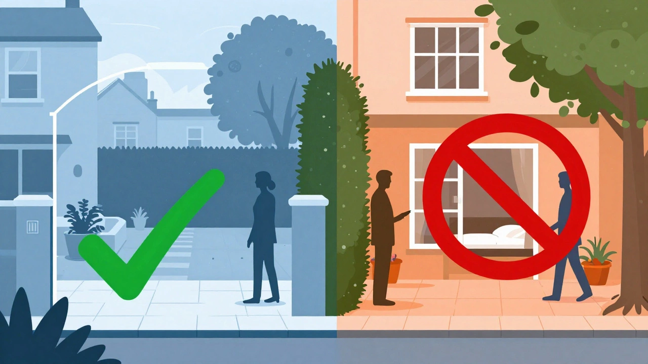 Illustration comparing public vs private areas for CCTV privacy laws