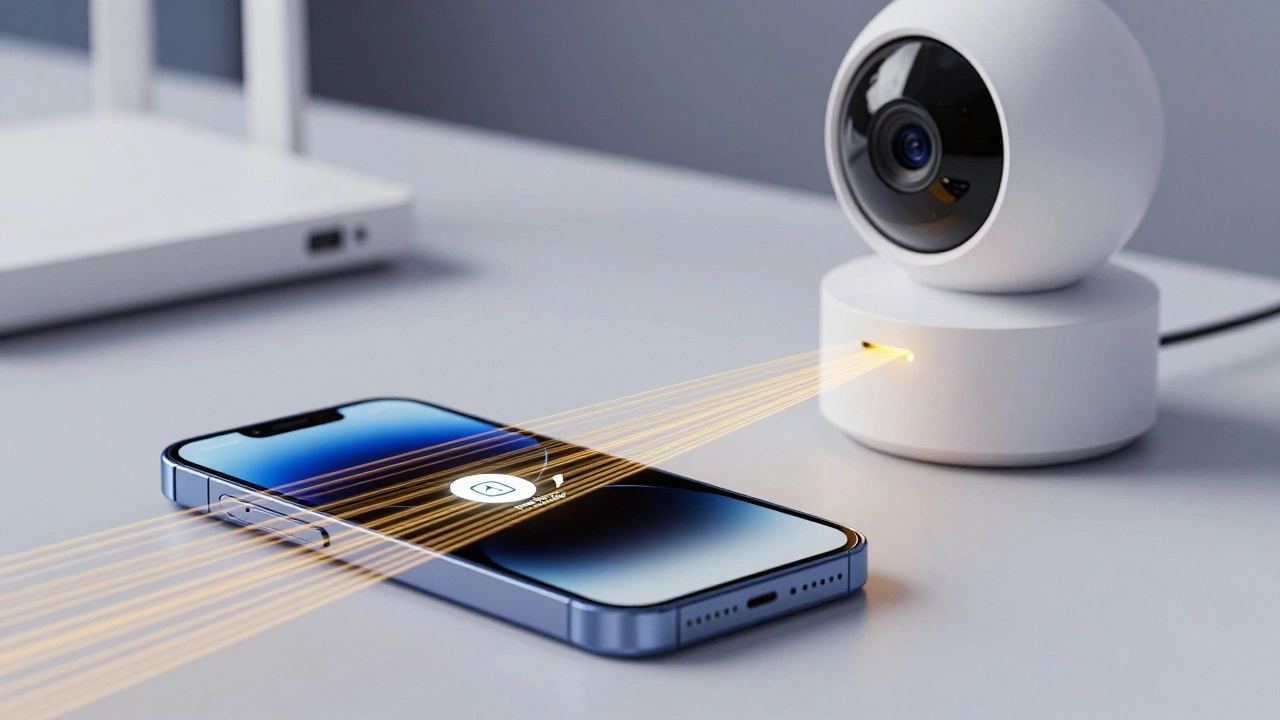 Smartphone acting as hotspot for a Wi-Fi security camera