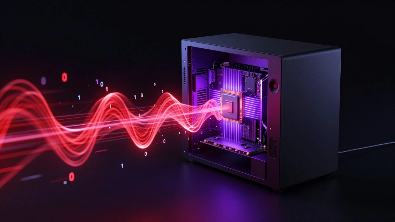 Visualization of side-channel data leaks from a PC
