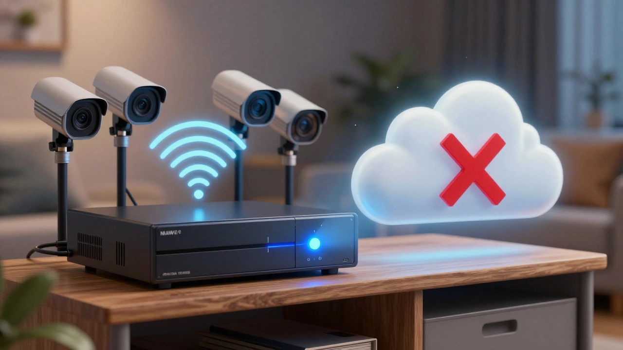 NVR recorder system in a living room representing local video storage