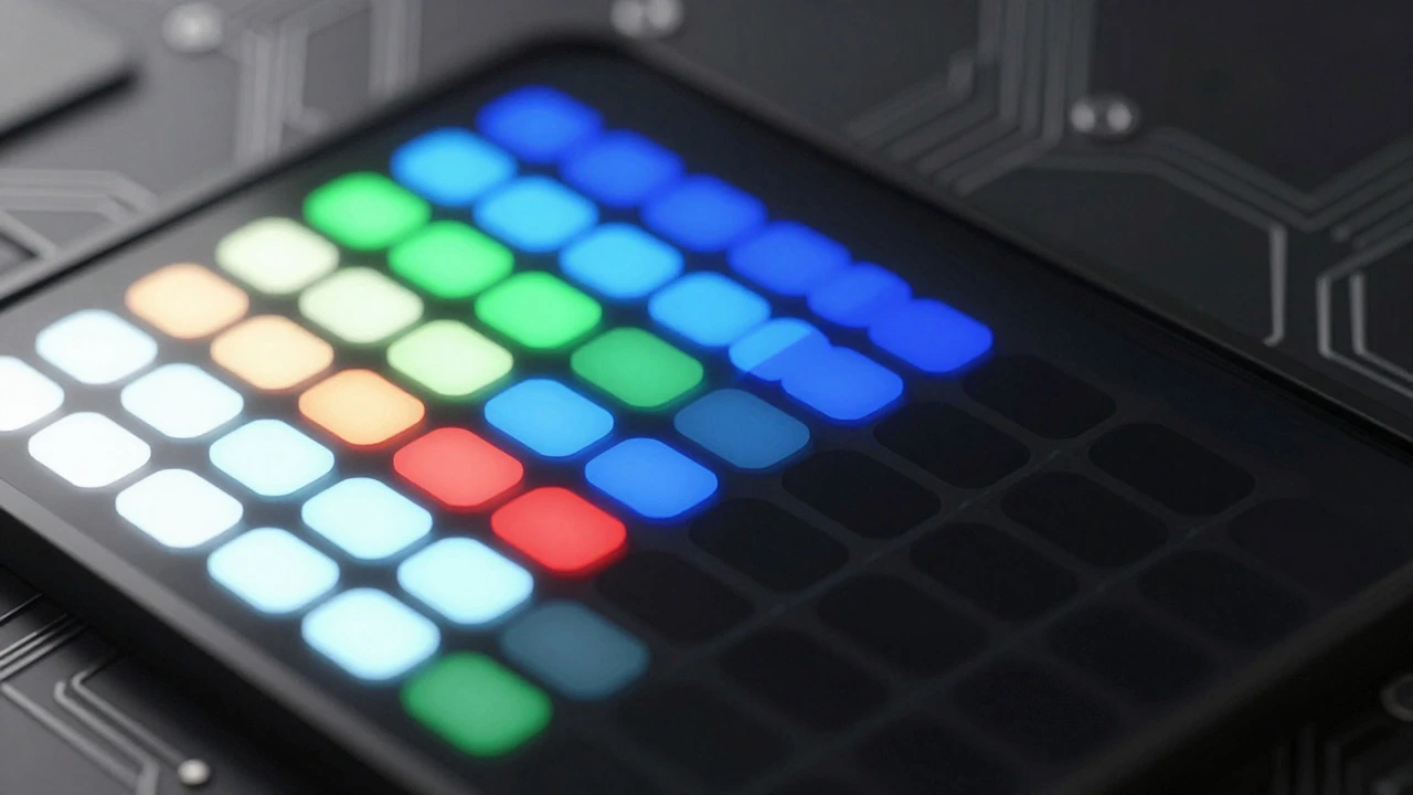 OLED pixel structure illustrating dark mode battery savings